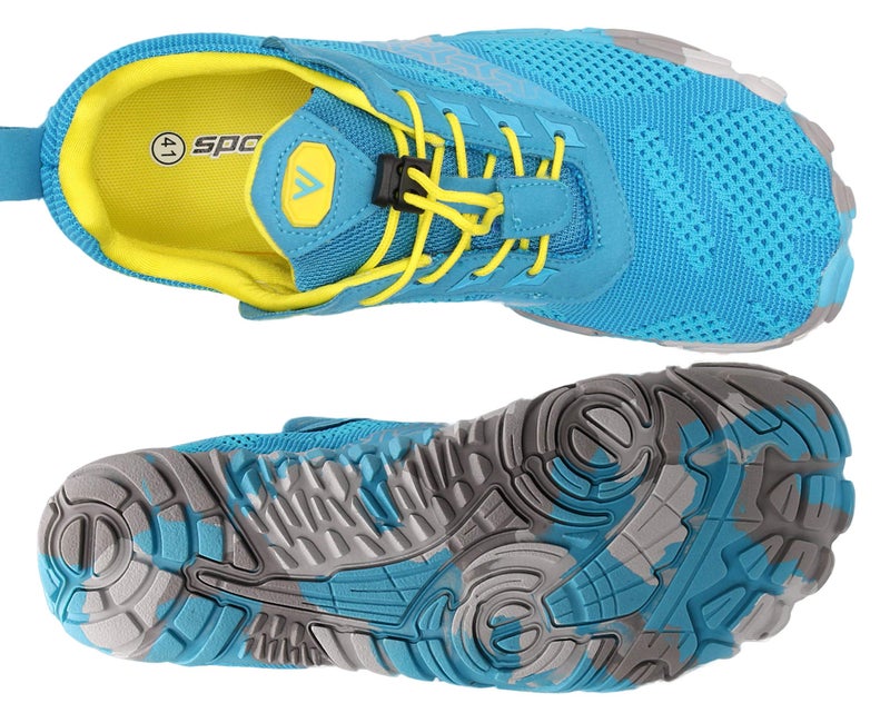 WHITIN Men's Trail Running Shoes Minimalist Barefoot Five Fingers Wide Toe Box Size 13.5 Gym Workout Fitness Zero Drop Minimus Lifting Light Blue 47 - Image 2